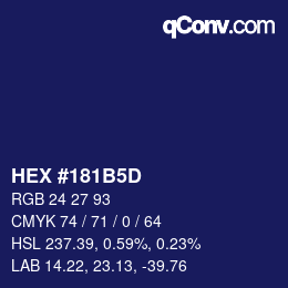カラーコード: HEX #181B5D | qconv.com