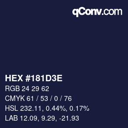 Farbcode: HEX #181D3E | qconv.com