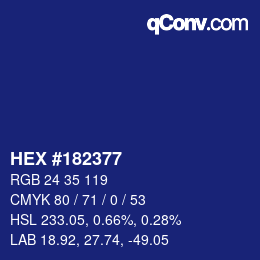 Color code: HEX #182377 | qconv.com