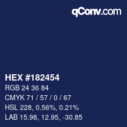 Color code: HEX #182454 | qconv.com