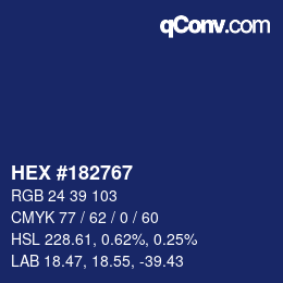 Color code: HEX #182767 | qconv.com