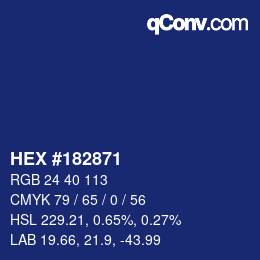 Color code: HEX #182871 | qconv.com