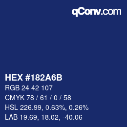 Color code: HEX #182A6B | qconv.com