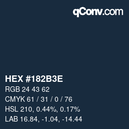 Color code: HEX #182B3E | qconv.com