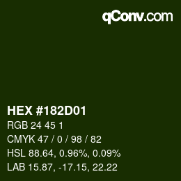 Color code: HEX #182D01 | qconv.com