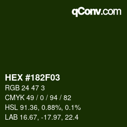 Color code: HEX #182F03 | qconv.com