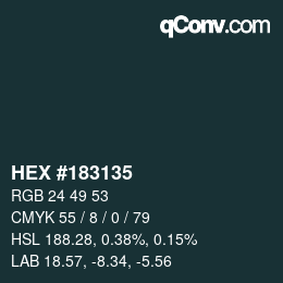 Código de color: HEX #183135 | qconv.com