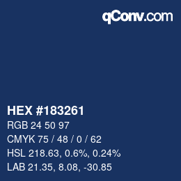 Color code: HEX #183261 | qconv.com