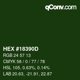カラーコード: HEX #18390D | qconv.com