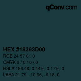 Código de color: HEX #18393D00 | qconv.com