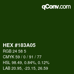 颜色代码: HEX #183A05 | qconv.com