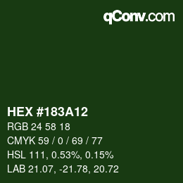 カラーコード: HEX #183A12 | qconv.com