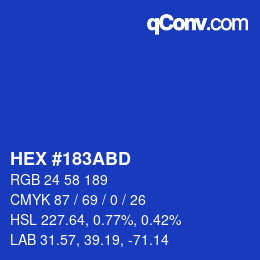 カラーコード: HEX #183ABD | qconv.com