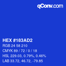 Color code: HEX #183AD2 | qconv.com