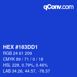 カラーコード: HEX #183DD1 | qconv.com