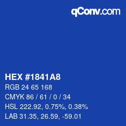 Color code: HEX #1841A8 | qconv.com