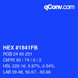 Color code: HEX #1841FB | qconv.com
