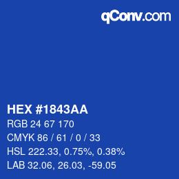 Color code: HEX #1843AA | qconv.com