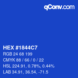 Color code: HEX #1844C7 | qconv.com