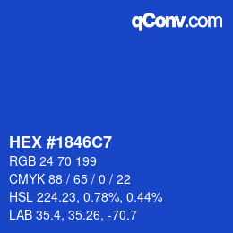 Color code: HEX #1846C7 | qconv.com