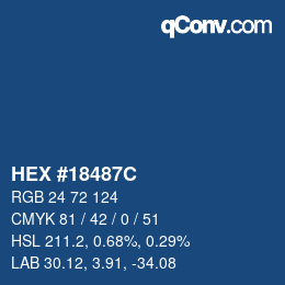 Color code: HEX #18487C | qconv.com