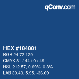Color code: HEX #184881 | qconv.com