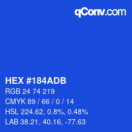 カラーコード: HEX #184ADB | qconv.com