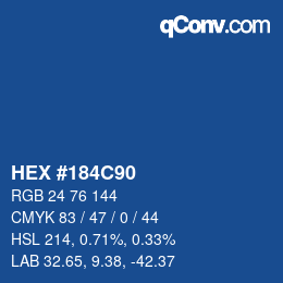 颜色代码: HEX #184C90 | qconv.com