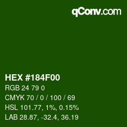 颜色代码: HEX #184F00 | qconv.com