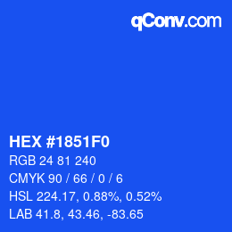 Color code: HEX #1851F0 | qconv.com