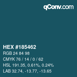 Color code: HEX #185462 | qconv.com