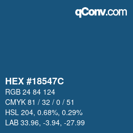 Color code: HEX #18547C | qconv.com