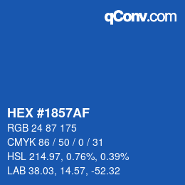 Color code: HEX #1857AF | qconv.com