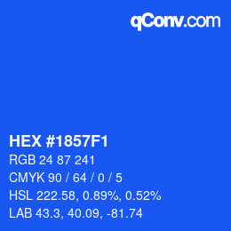 颜色代码: HEX #1857F1 | qconv.com