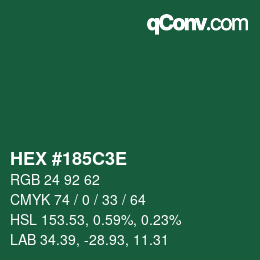 Color code: HEX #185C3E | qconv.com