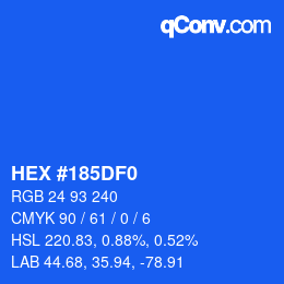 Color code: HEX #185DF0 | qconv.com