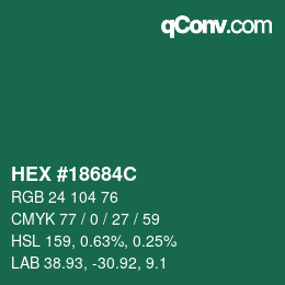 カラーコード: HEX #18684C | qconv.com