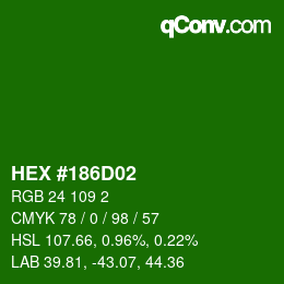 Código de color: HEX #186D02 | qconv.com