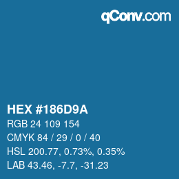 Color code: HEX #186D9A | qconv.com
