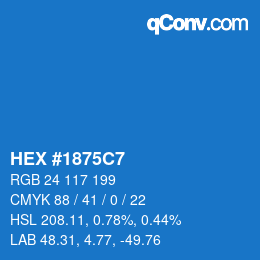 Color code: HEX #1875C7 | qconv.com