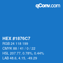 Color code: HEX #1876C7 | qconv.com