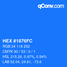 Color code: HEX #1876FC | qconv.com