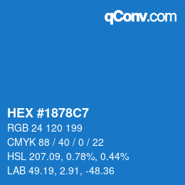 Color code: HEX #1878C7 | qconv.com