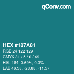Color code: HEX #187A81 | qconv.com
