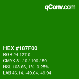 Color code: HEX #187F00 | qconv.com