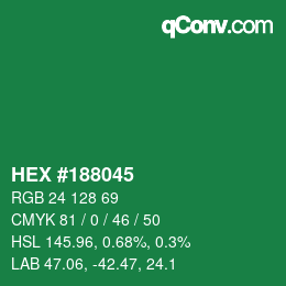 Color code: HEX #188045 | qconv.com