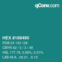 Color code: HEX #188480 | qconv.com