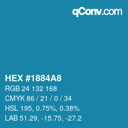 カラーコード: HEX #1884A8 | qconv.com