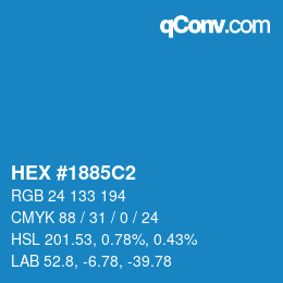 Color code: HEX #1885C2 | qconv.com
