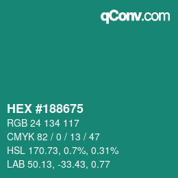 Color code: HEX #188675 | qconv.com